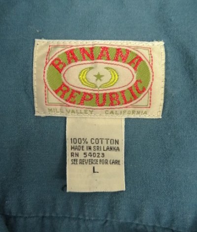 画像2: 80'S BANANA REPUBLIC 旧タグ コットン 半袖 ボックスシャツ ブルー (VINTAGE)