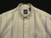 他の写真1: 90'S GAP 旧タグ オックスフォード 半袖 BDシャツ ストライプ柄 USA製 (VINTAGE)