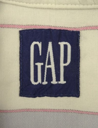 画像2: 90'S GAP 旧タグ オックスフォード 半袖 BDシャツ ストライプ柄 USA製 (VINTAGE)