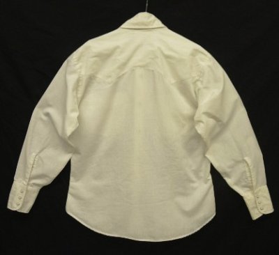 画像3: 80'S LEVIS コットン 長袖 ウエスタンシャツ ホワイト USA製 (VINTAGE)