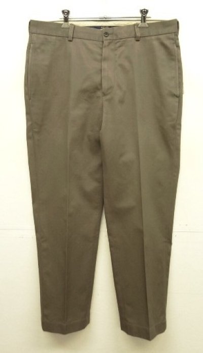 画像1: 00'S BROOKS BROTHERS "CLARK" ノープリーツ チノパンツ トープ (VINTAGE)