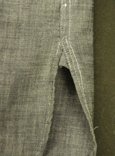 画像5: 90'S RALPH LAUREN "DONINGTON" シャンブレー チンスト＆マチ付き 長袖 ワークシャツ ブラック (VINTAGE)