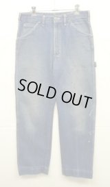 80'S DICKIES チビタグ デニム ペインターパンツ インディゴ 42TALONジップ W32L32 USA製 (VINTAGE)