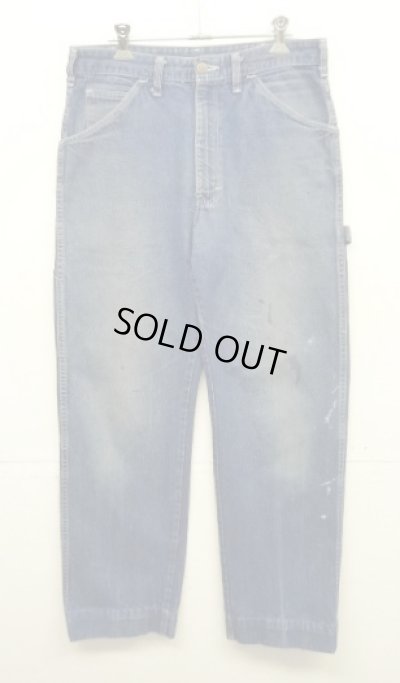 画像1: 80'S DICKIES チビタグ デニム ペインターパンツ インディゴ 42TALONジップ W32L32 USA製 (VINTAGE)