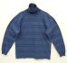 画像1: 80'S BANANA REPUBLIC タートルネック 長袖 Tシャツ インディゴ/ボーダー (VINTAGE) (1)