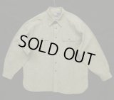 90'S RALPH LAUREN "DONINGTON" シャンブレー チンスト＆マチ付き 長袖 ワークシャツ ブラック (VINTAGE)