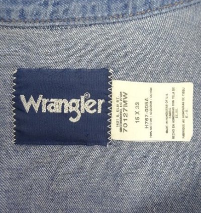 画像2: 90'S WRANGLER "70127MW" デニム ウエスタンシャツ インディゴ (VINTAGE)