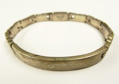 画像1: シルバー925 IDブレスレット シルバー メキシコ(TAXCO)製 (VINTAGE)