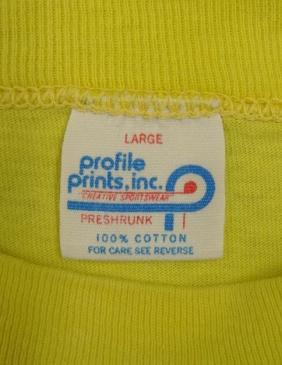 画像2: 90'S PROFILE PRINTS INC "OREGON" シングルステッチ 半袖 Tシャツ イエロー USA製 (VINTAGE)