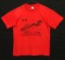 画像1: 80'S~90'S 中国長城 シングルステッチ 染み込みプリント 半袖 Tシャツ レッド (VINTAGE) (1)