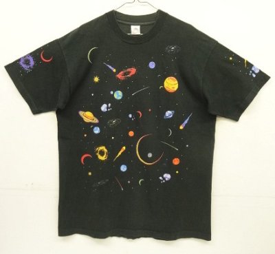 画像1: 90'S DAN GILBERT シングルステッチ 全面プリント 半袖 Tシャツ ブラック USA製 (VINTAGE)
