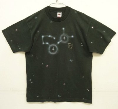 画像1: 90'S VIRGO シングルステッチ 全面プリント 半袖 Tシャツ ブラック USA製 (VINTAGE)
