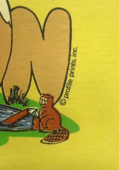 画像4: 90'S PROFILE PRINTS INC "OREGON" シングルステッチ 半袖 Tシャツ イエロー USA製 (VINTAGE)