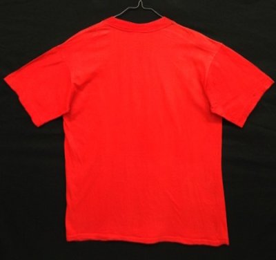 画像4: 80'S~90'S 中国長城 シングルステッチ 染み込みプリント 半袖 Tシャツ レッド (VINTAGE)
