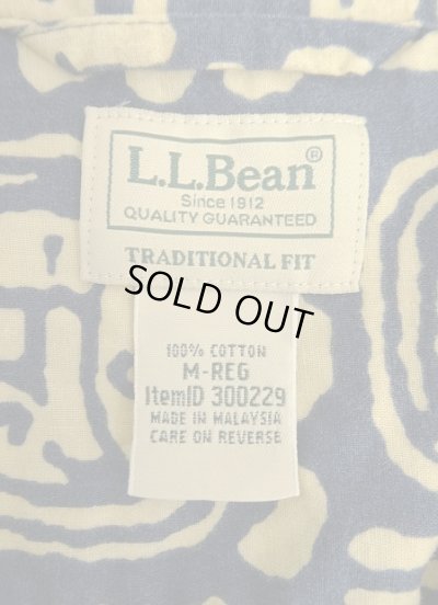 画像2: 00'S LL Bean コットン 半袖 オープンカラーシャツ 総柄 (VINTAGE)