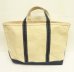 画像4: 80'S LL Bean 2色タグ キャンバス トートバッグ ネイビー/オフホワイト USA製 (VINTAGE) (4)