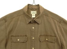 他の写真1: 00'S LL Bean コットン 半袖 ワークシャツ ブラウン (VINTAGE)