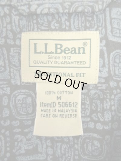 画像2: 00'S LL Bean コットン 半袖 オープンカラーシャツ 総柄 (VINTAGE)