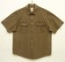 画像1: 00'S LL Bean コットン 半袖 ワークシャツ ブラウン (VINTAGE) (1)