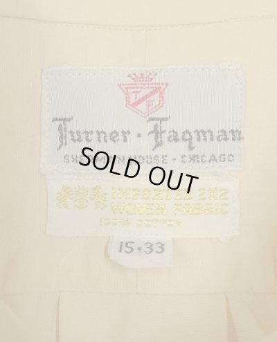 画像2: 60'S TURNER FAGMAN 6ボタン マチ付き 長袖 ポプリンシャツ イエロー (VINTAGE)
