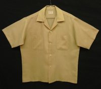 60'S TOWNCRAFT "PENN-PREST" 半袖 オープンカラーシャツ ベージュ (VINTAGE)