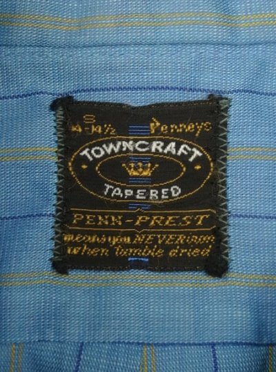 画像2: 60'S TOWNCRAFT "PENN-PREST" 半袖 BDシャツ ストライプ柄 (VINTAGE)