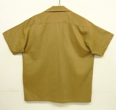 画像4: 60'S TOWNCRAFT "PENN-PREST" 半袖 オープンカラーシャツ カーキ (VINTAGE)