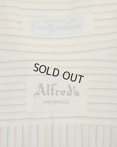 画像2: 60'S ALFRED'S 6ボタン ポプリン 半袖 BDシャツ ストライプ柄 (VINTAGE)