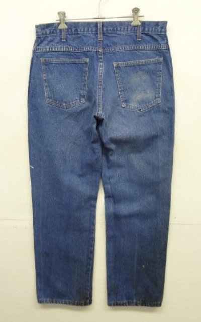 画像4: 70'S UNKNOWN ストアブランド デニム インディゴ 42TALONジップ W36L32 USA製 (VINTAGE)