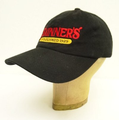 画像1: SKINNER'S 6パネル ベースボールキャップ ブラック (USED)
