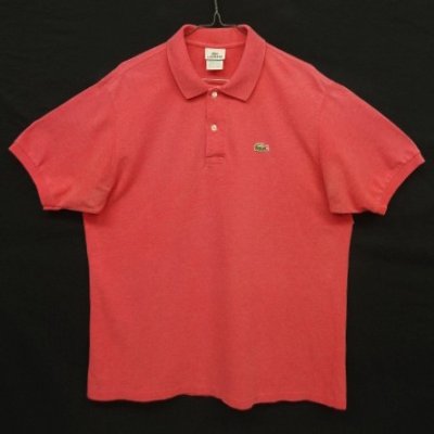 画像1: 90'S CHEMISE LACOSTE ポロシャツ コーラルレッドメランジ フランス製 (VINTAGE)