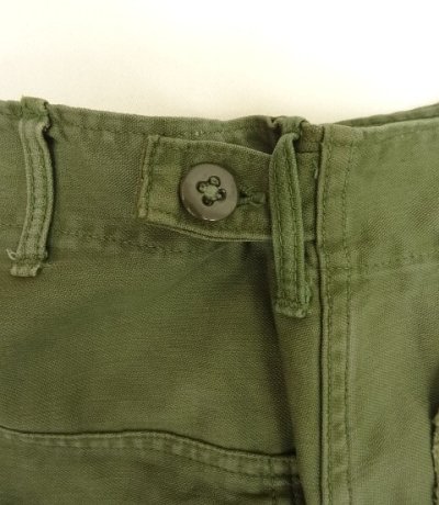画像4: 60'S アメリカ軍 US ARMY "OG107" 初期モデル コットンサテン 平ボタン ベイカーパンツ (VINTAGE)