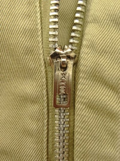 画像3: 60'S アメリカ軍 US ARMY コットン100% チノパンツ WALDES製アルミジップ W34L31 (VINTAGE)