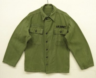 画像1: 50'S アメリカ軍 US ARMY "1st MODEL" OG107 コットンサテン 13スターボタン ユーティリティシャツ (VINTAGE)