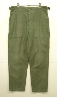 60'S アメリカ軍 US ARMY "OG107" 初期モデル コットンサテン 平ボタン ベイカーパンツ (VINTAGE)