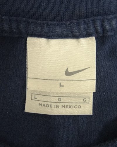 画像2: 00'S NIKE 銀タグ SWOOSHセンターロゴ刺繍 長袖 Tシャツ ネイビー (VINTAGE)
