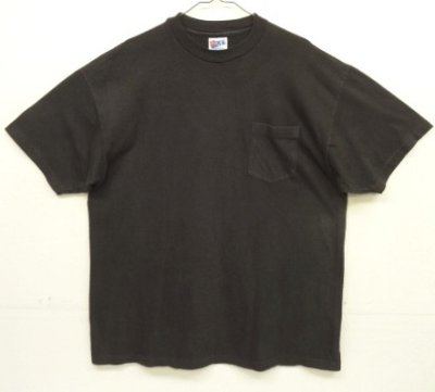 画像1: 90'S STABLES II LOUNGE シングルステッチ バックプリント ポケット付き 半袖 Tシャツ ブラック (VINTAGE)