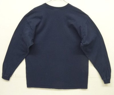 画像4: 00'S NIKE 銀タグ SWOOSHセンターロゴ刺繍 長袖 Tシャツ ネイビー (VINTAGE)