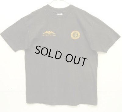 画像1: 80'S SLED AVIATION シングルステッチ 両面プリント 半袖 Tシャツ ブラック USA製 (VINTAGE)