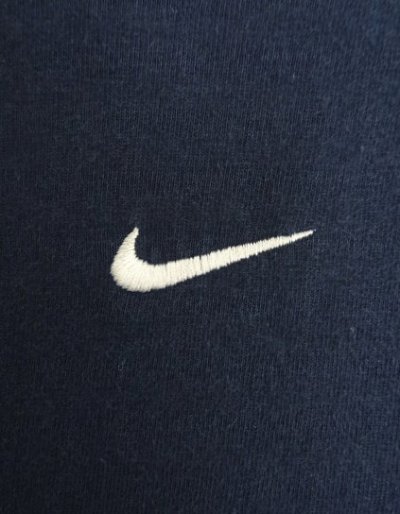 画像3: 00'S NIKE 銀タグ SWOOSHセンターロゴ刺繍 長袖 Tシャツ ネイビー (VINTAGE)