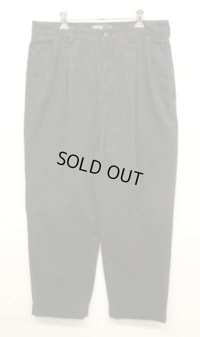 画像1: 90'S RALPH LAUREN "HAMMOND PANT" ツープリーツ チノパンツ ブラック (VINTAGE)