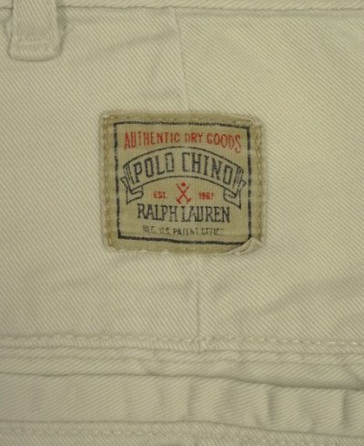 画像4: 90'S RALPH LAUREN "ボックスロゴ" ツープリーツ チノパンツ オフホワイト USA製 (VINTAGE)