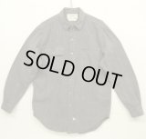 80'S RALPH LAUREN "白タグ" メタルボタン ブラックシャンブレー ワークシャツ ストライプ (VINTAGE)