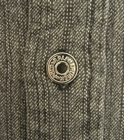 画像3: 80'S RALPH LAUREN "白タグ" メタルボタン ブラックシャンブレー ワークシャツ ストライプ (VINTAGE)