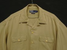 他の写真1: 90'S RALPH LAUREN レーヨン 長袖 オープンカラーシャツ タン (VINTAGE)