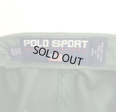 画像6: 90'S RALPH LAUREN "POLO SPORT" ロゴ刺繍 ベースボールキャップ グリーン USA製 (VINTAGE)
