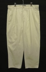 90'S RALPH LAUREN "ボックスロゴ" ツープリーツ チノパンツ オフホワイト USA製 (VINTAGE)