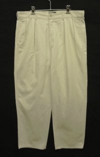 90'S RALPH LAUREN "ボックスロゴ" ツープリーツ チノパンツ オフホワイト USA製 (VINTAGE)
