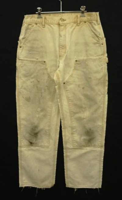 画像1: CARHARTT ダブルニー ダック ペインターパンツ フェードブラウン W34L34 メキシコ製 (VINTAGE)