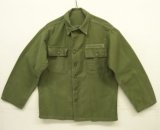 60'S アメリカ軍 USMC "1st MODEL" OG107 ステンシル入り コットンサテン ユーティリティシャツ (VINTAGE)